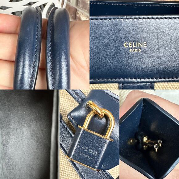 Celine Cabas de France Tote Canvas with Leather Small 43681 - Picture 14 of 14